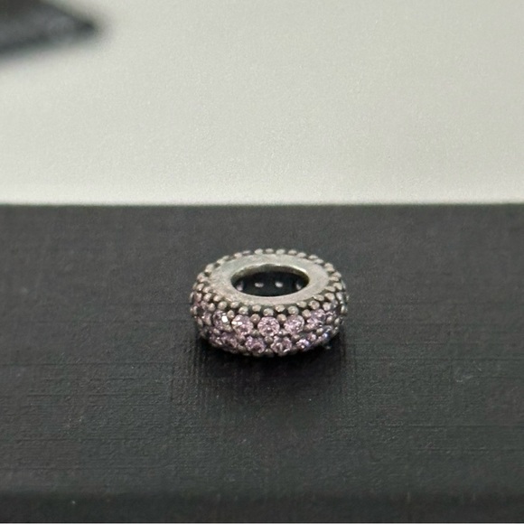 Pandora Pink CZ Pave Sparkle Sparkly Inspiration Within Spacer Bead Charm - Picture 7 of 7